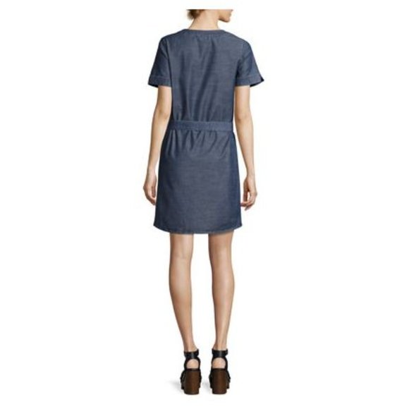 A.P.C. Indigo Cotton Italian Chambray Denim Tie-Front Jess Dress sz 34/XS Womens - Picture 7 of 16